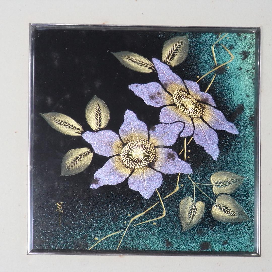 輪島塗(稲中)額装 漆芸画(古坂邦夫作)