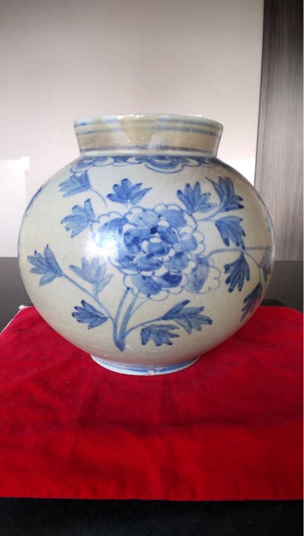 李朝　韓国美術　朝鮮美術　花器　中国古美術　染付　オブジェ