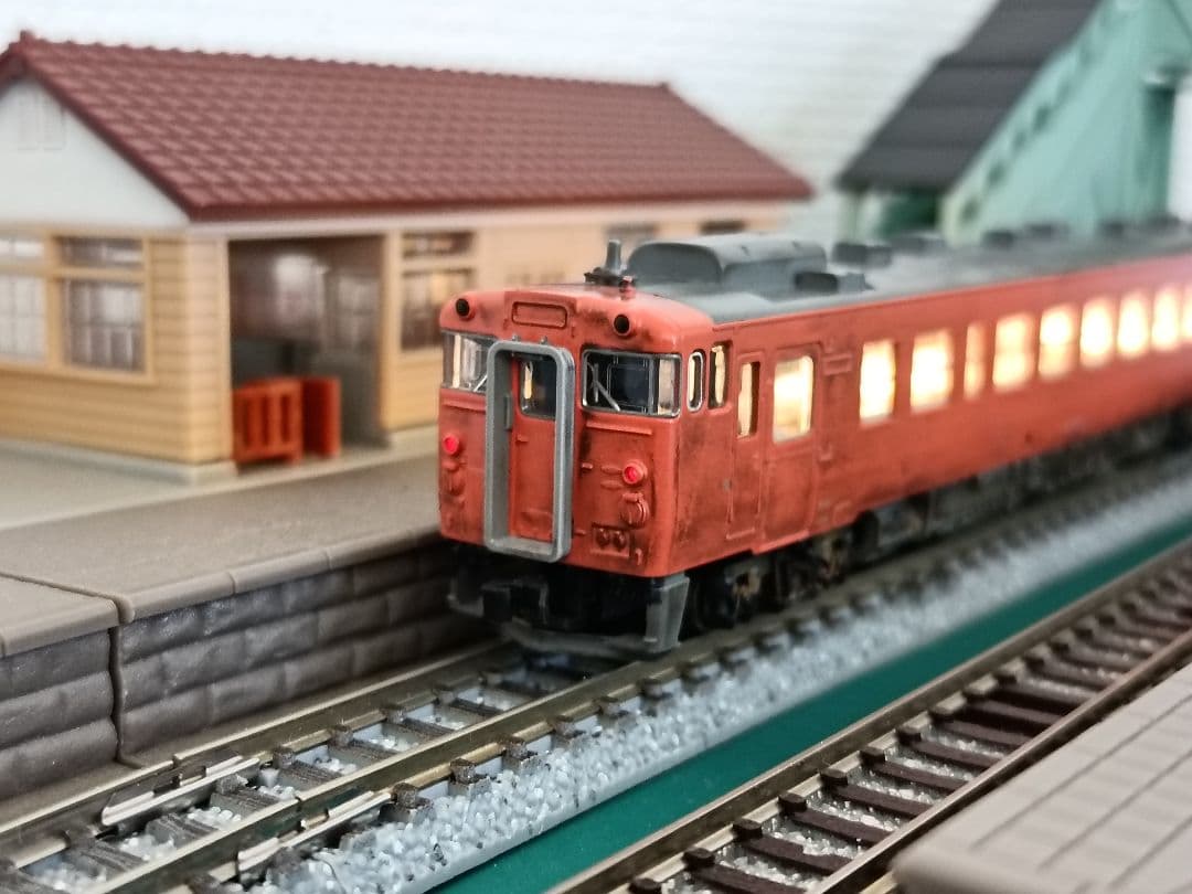 待避線レイアウト キハ40M車 パワーユニット 電動ポイント 駅舎付　フルセット