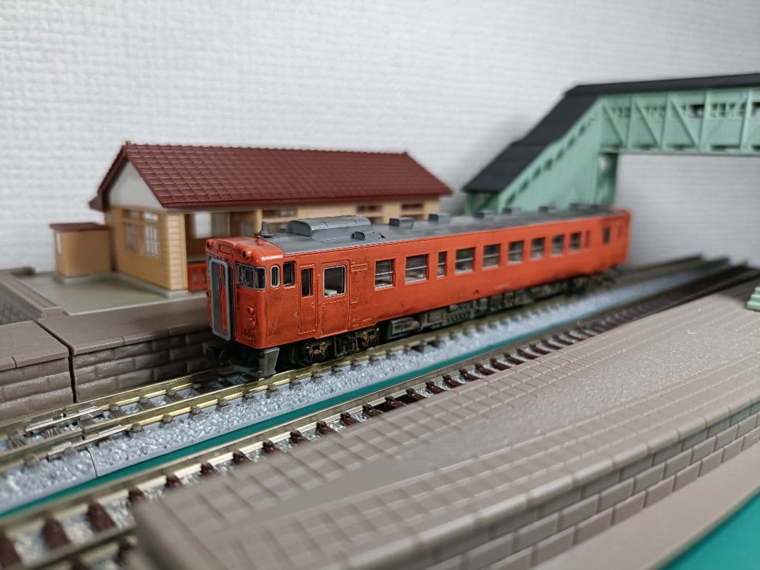 待避線レイアウト キハ40M車 パワーユニット 電動ポイント 駅舎付　フルセット