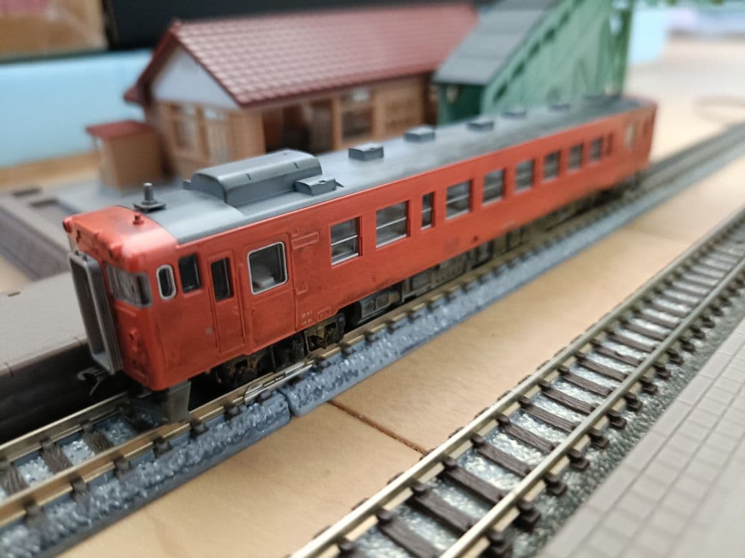 待避線レイアウト キハ40M車 パワーユニット 電動ポイント 駅舎付　フルセット