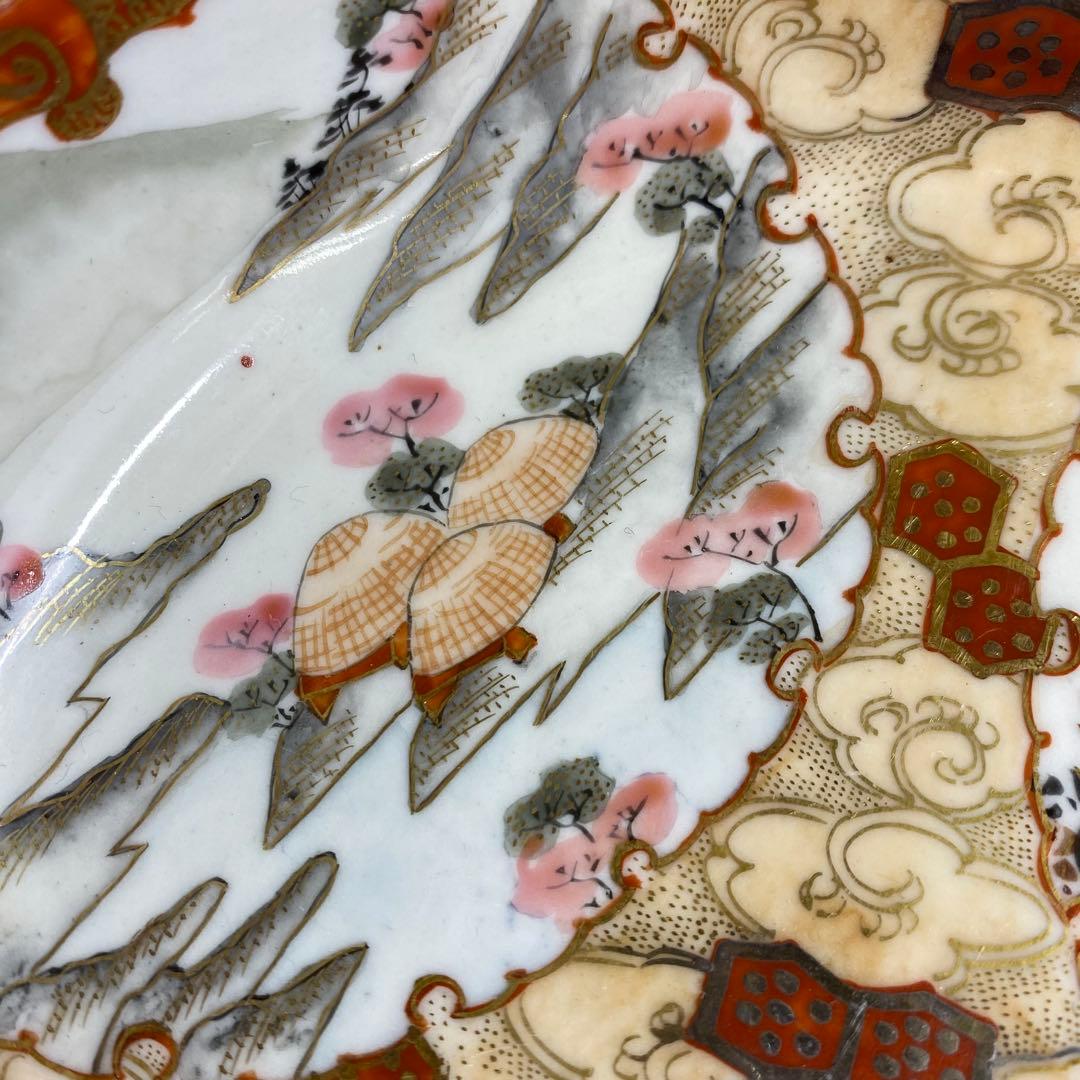 明治初期　金襴手　なます皿　8枚　幅15.7cm 東K7-1216①