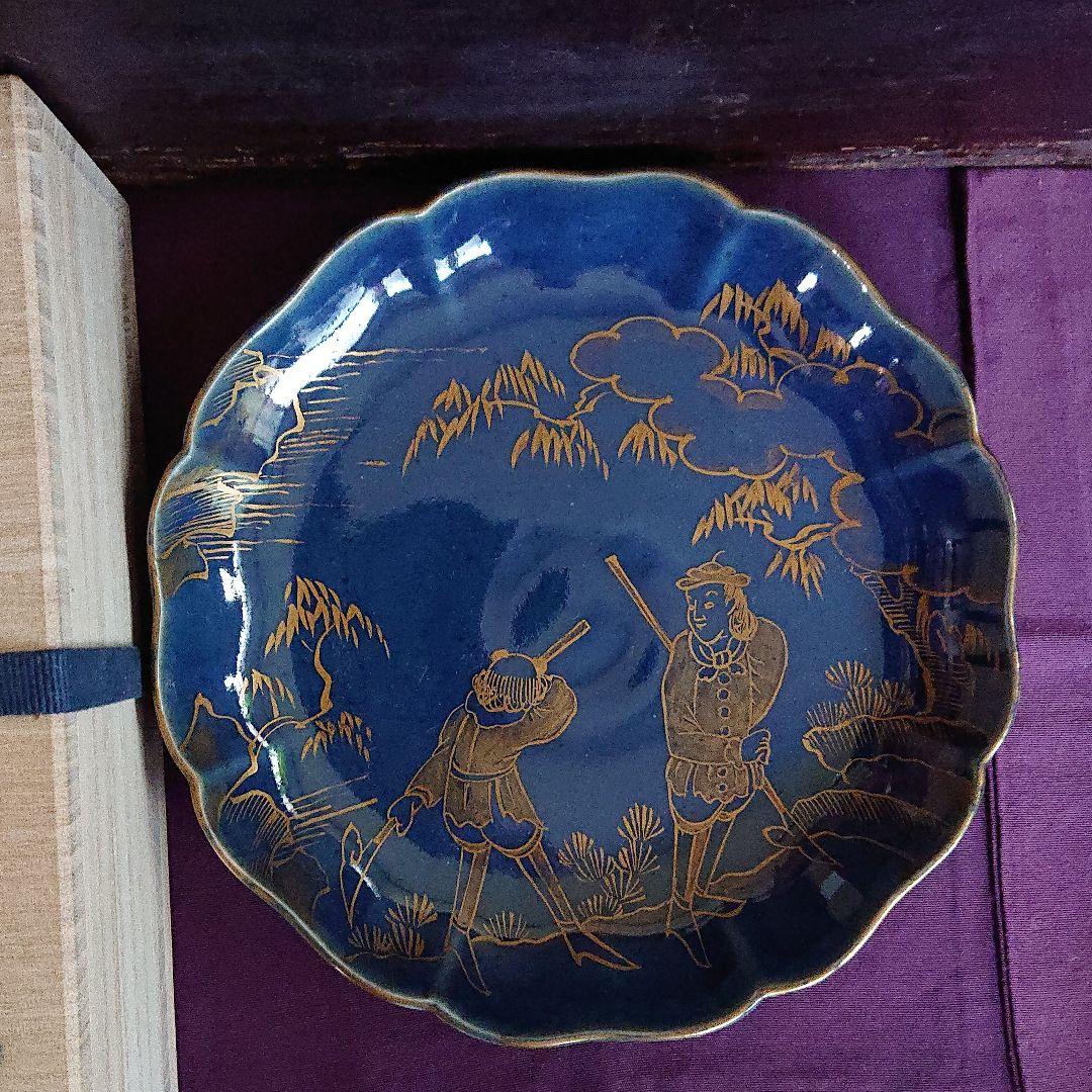 古伊万里 瑠璃 金彩 南蛮人 江戸時代