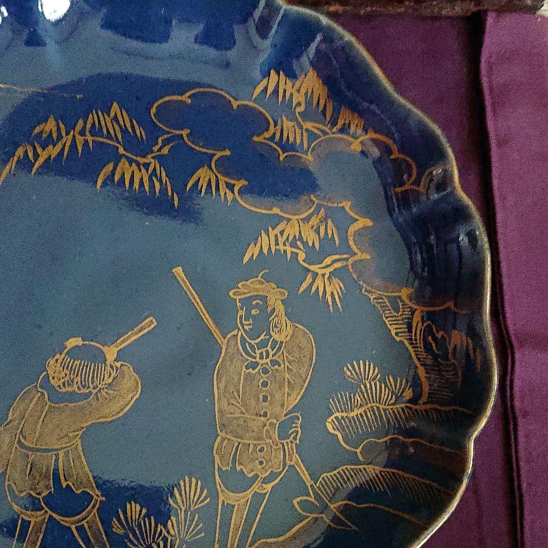 古伊万里 瑠璃 金彩 南蛮人 江戸時代