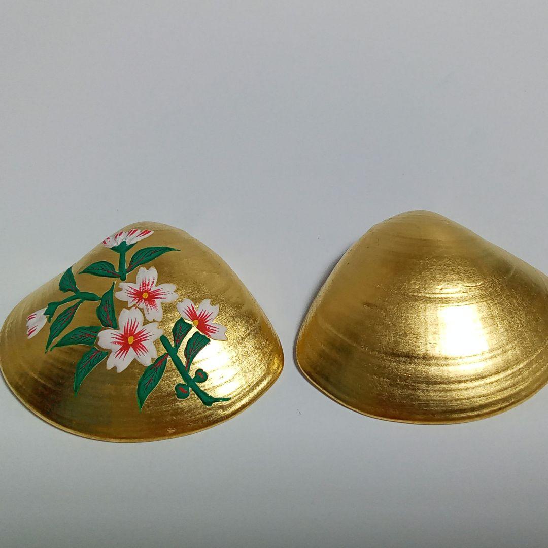 香合　桜蒔絵　蛤香合　早見征一