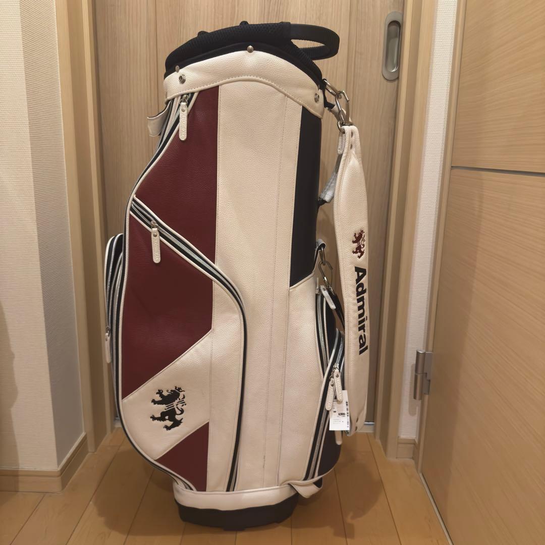 美品Admiral ゴルフ　キャリバッグ　ホワイト　カバーあり合皮