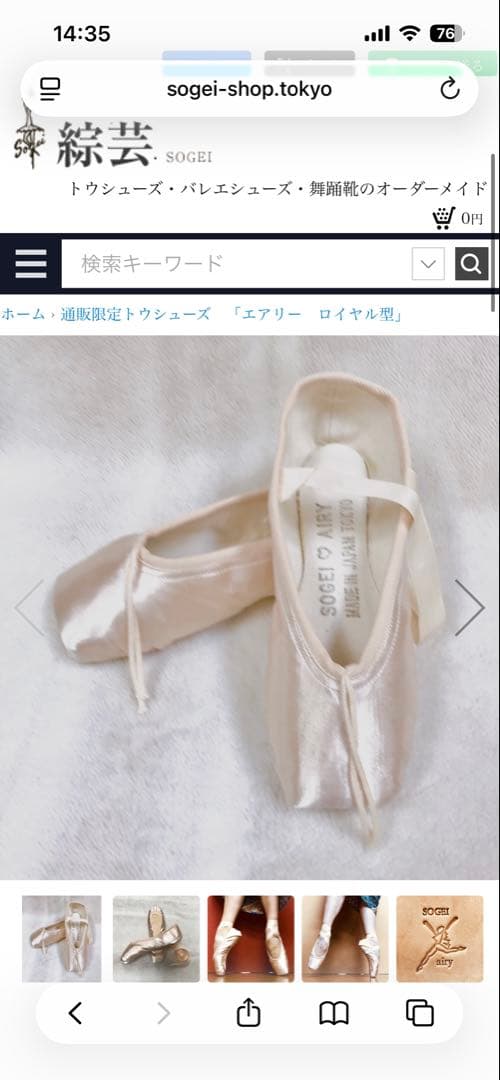 綜芸　トゥシューズ 23.5 エアリー