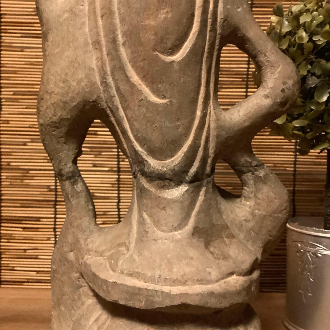 中国・初唐代石仏「水瓶観世音菩薩立像」初唐様式・大乗仏教寺院放出・極上大型