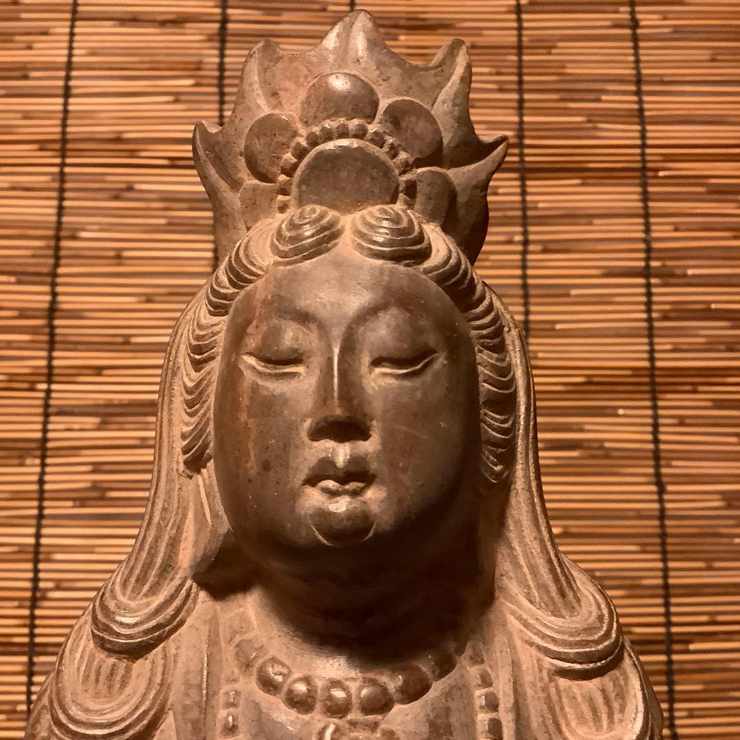 中国・初唐代石仏「水瓶観世音菩薩立像」初唐様式・大乗仏教寺院放出・極上大型