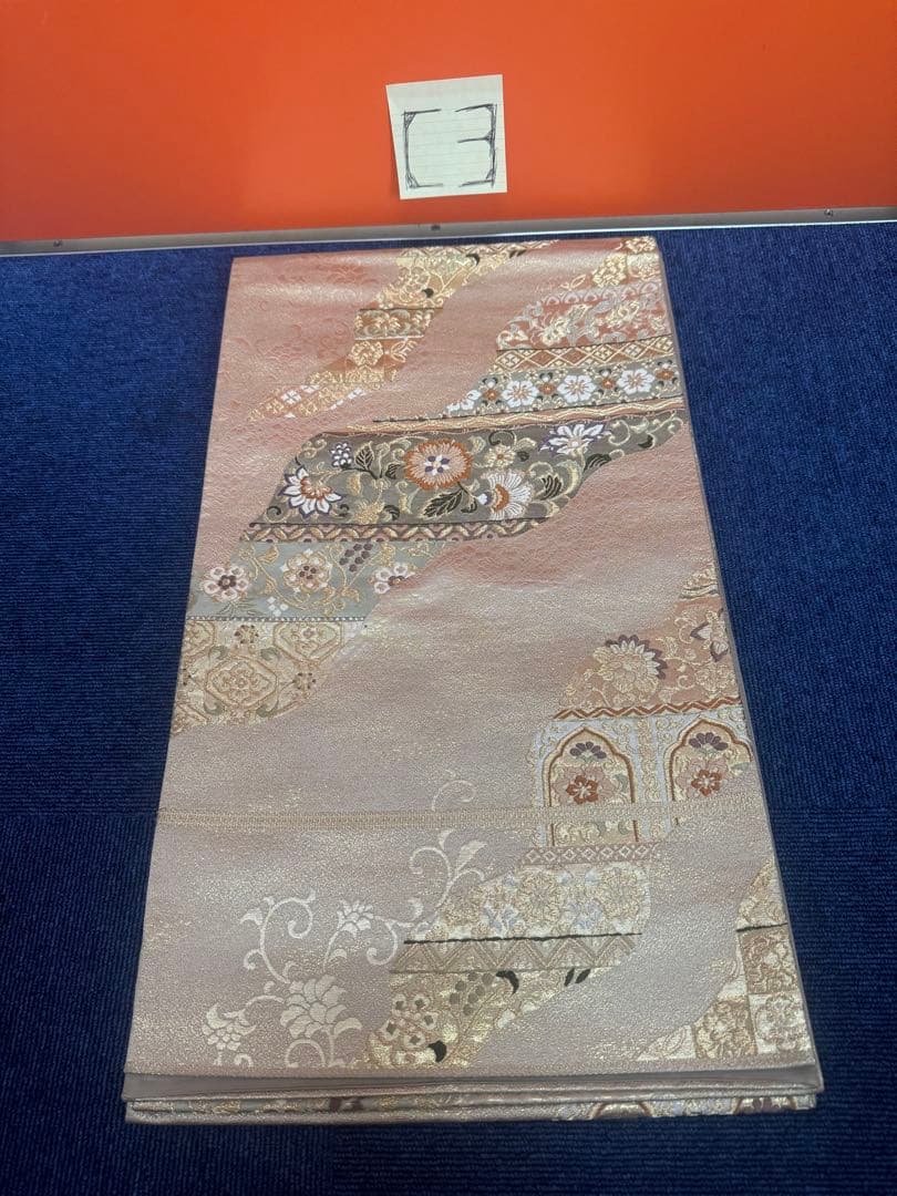 2682袋帯 古代彫金紋 西陣織 金糸　高級上質上品　約440cm 未使用