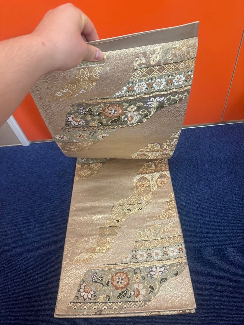 2682袋帯 古代彫金紋 西陣織 金糸　高級上質上品　約440cm 未使用