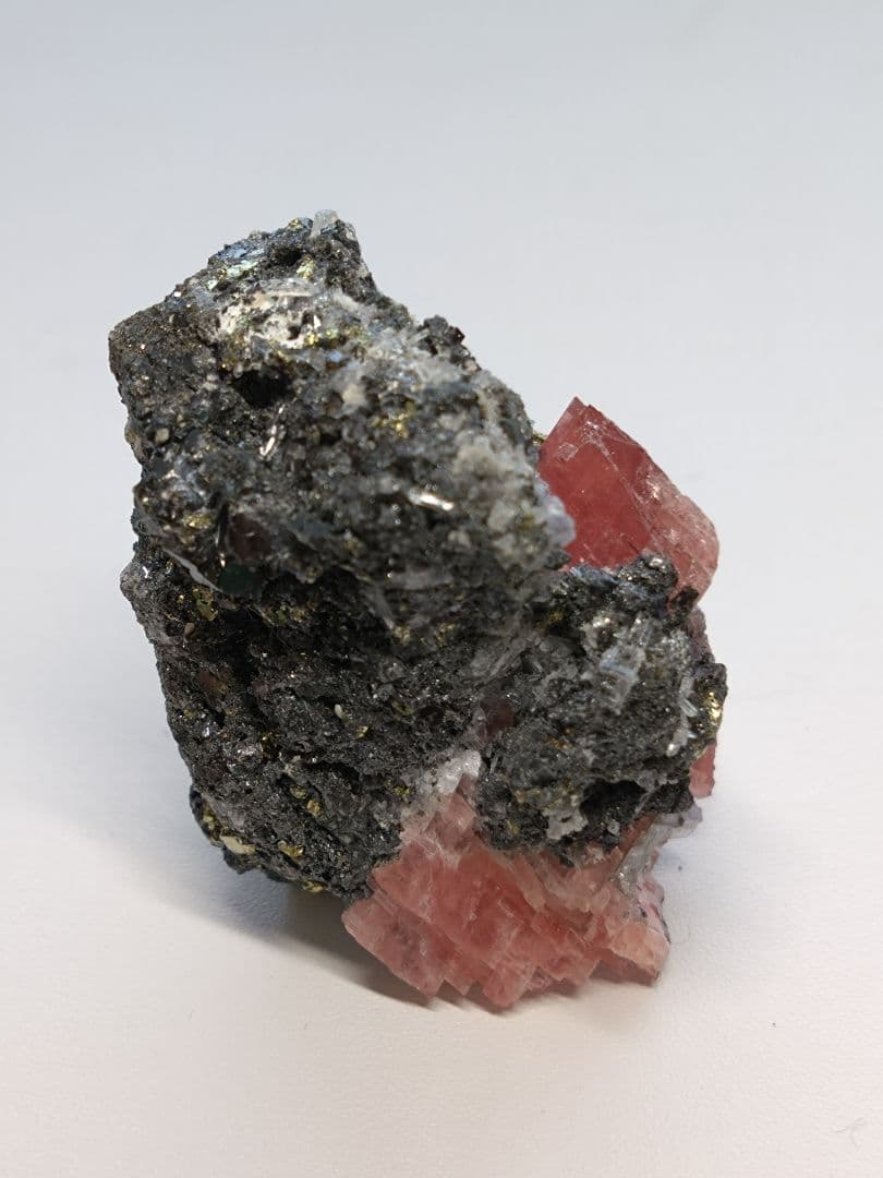 ロードクロサイト(インカローズ)　蛍石　水晶　パイライト　鉱物　標本　USA産