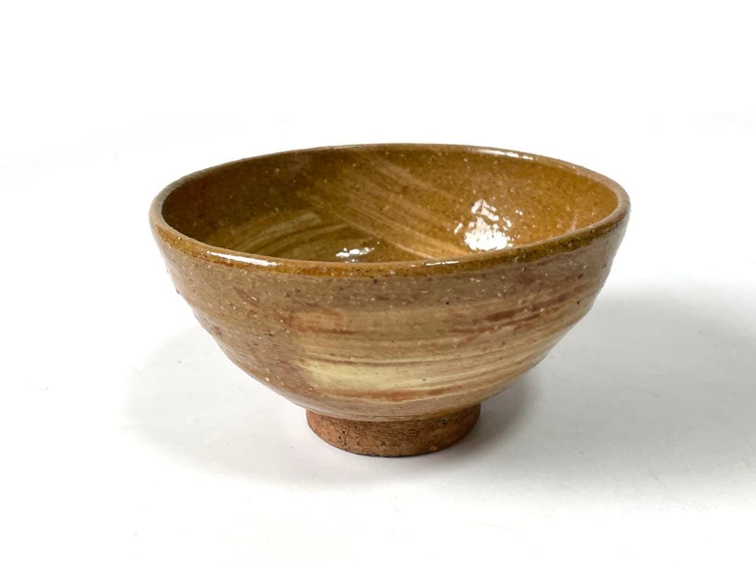 陶芸家　作家物　九代　長岡住右衛門　長岡空味 刷毛目茶碗　伊羅保　出雲　楽山焼