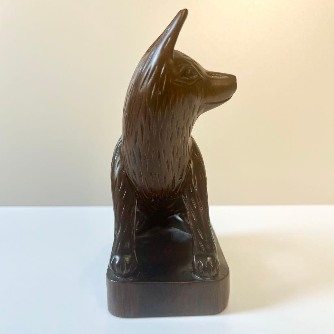 木　木製　木彫　木彫り　犬　置物