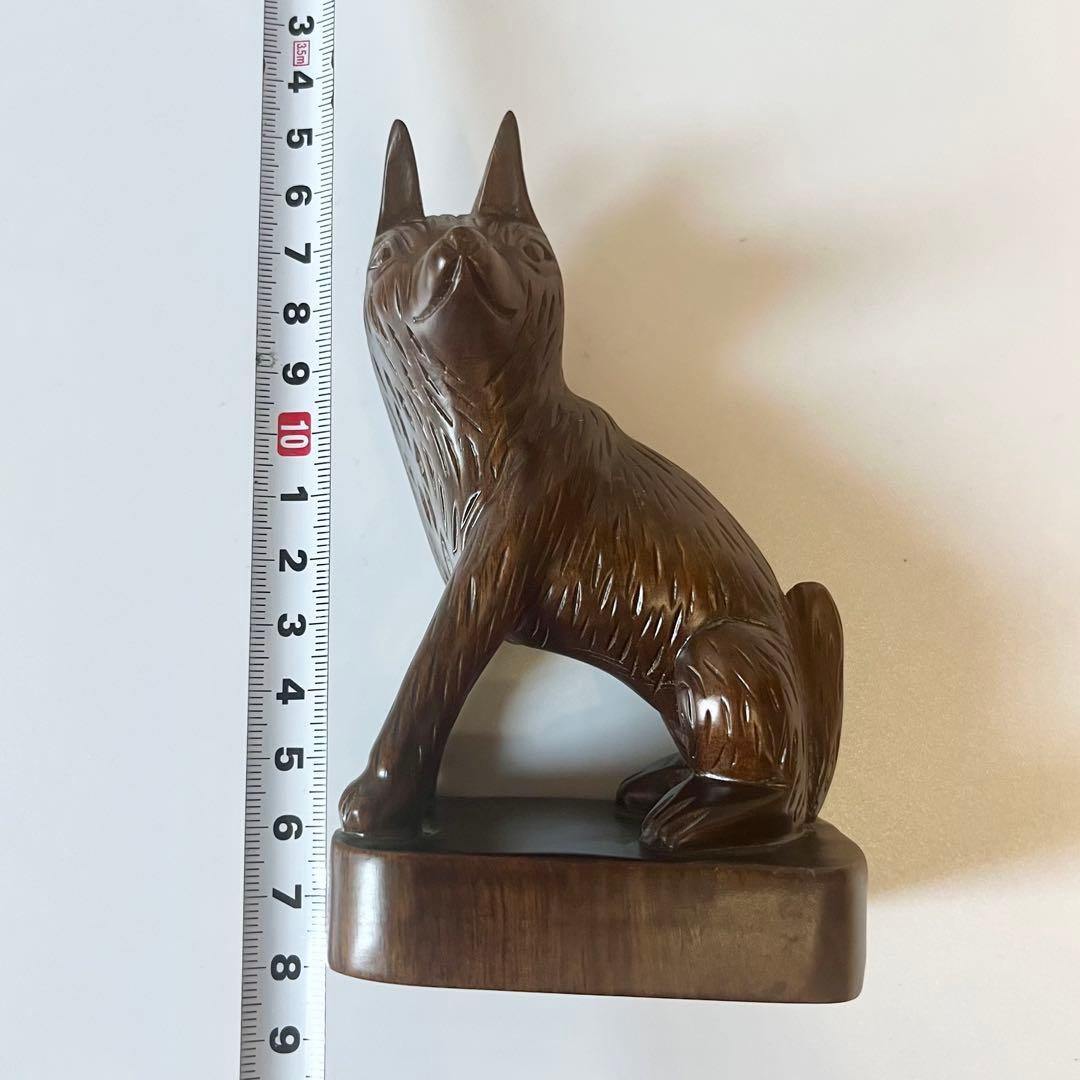 木　木製　木彫　木彫り　犬　置物