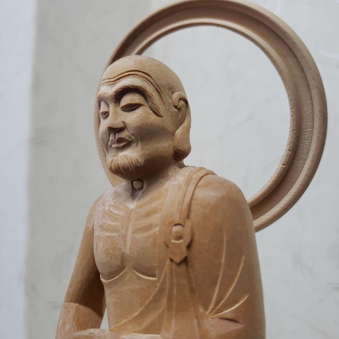 Ｂフライデー蔵出し特価★ヒバ材 跋陀婆羅菩薩像(バッタバラ)6.5寸★約30cm