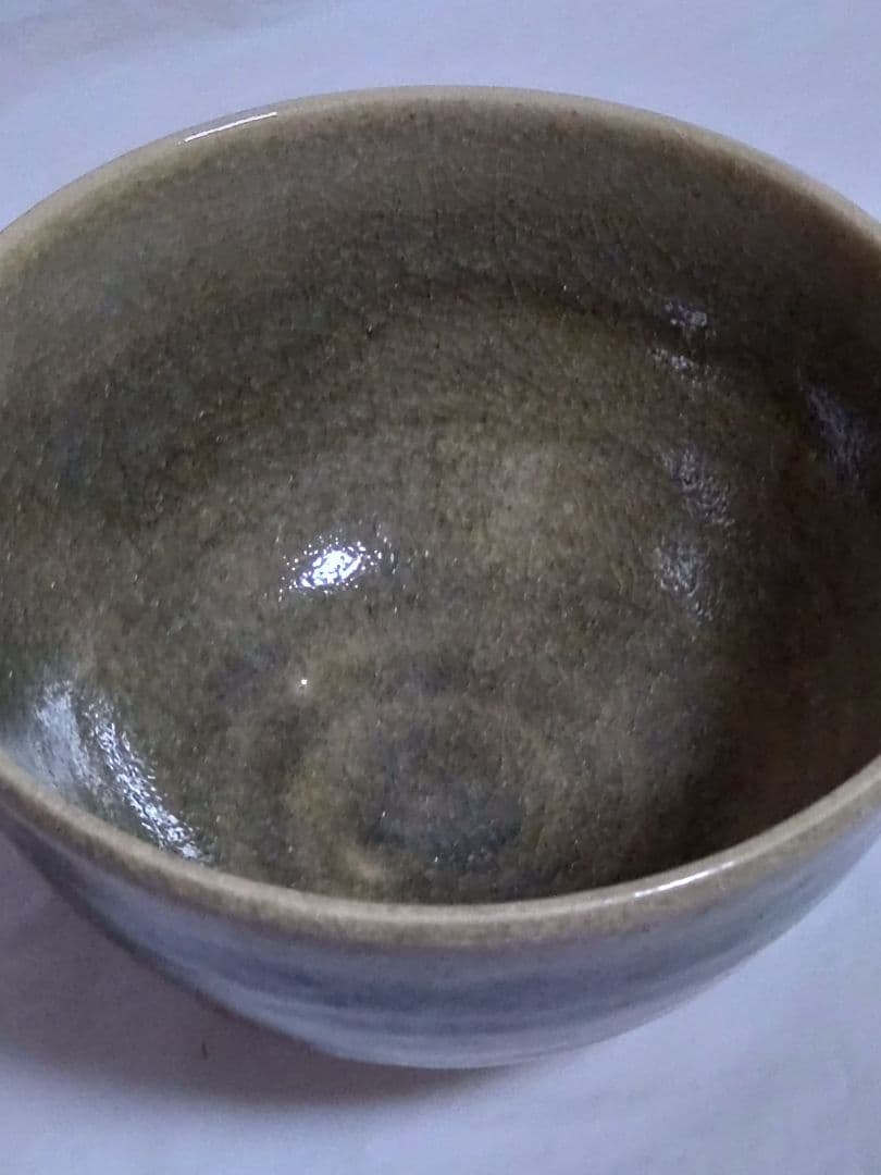 【三足の蛙】茶道具　水間焼　伏原窯　青磁　抹茶碗