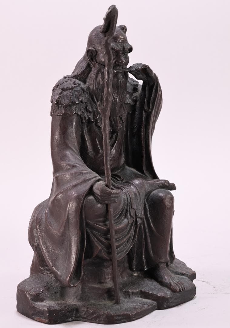 momo　金工 幸山 造 花押　「　鋳銅製　神農像　」　置物高2　BK65