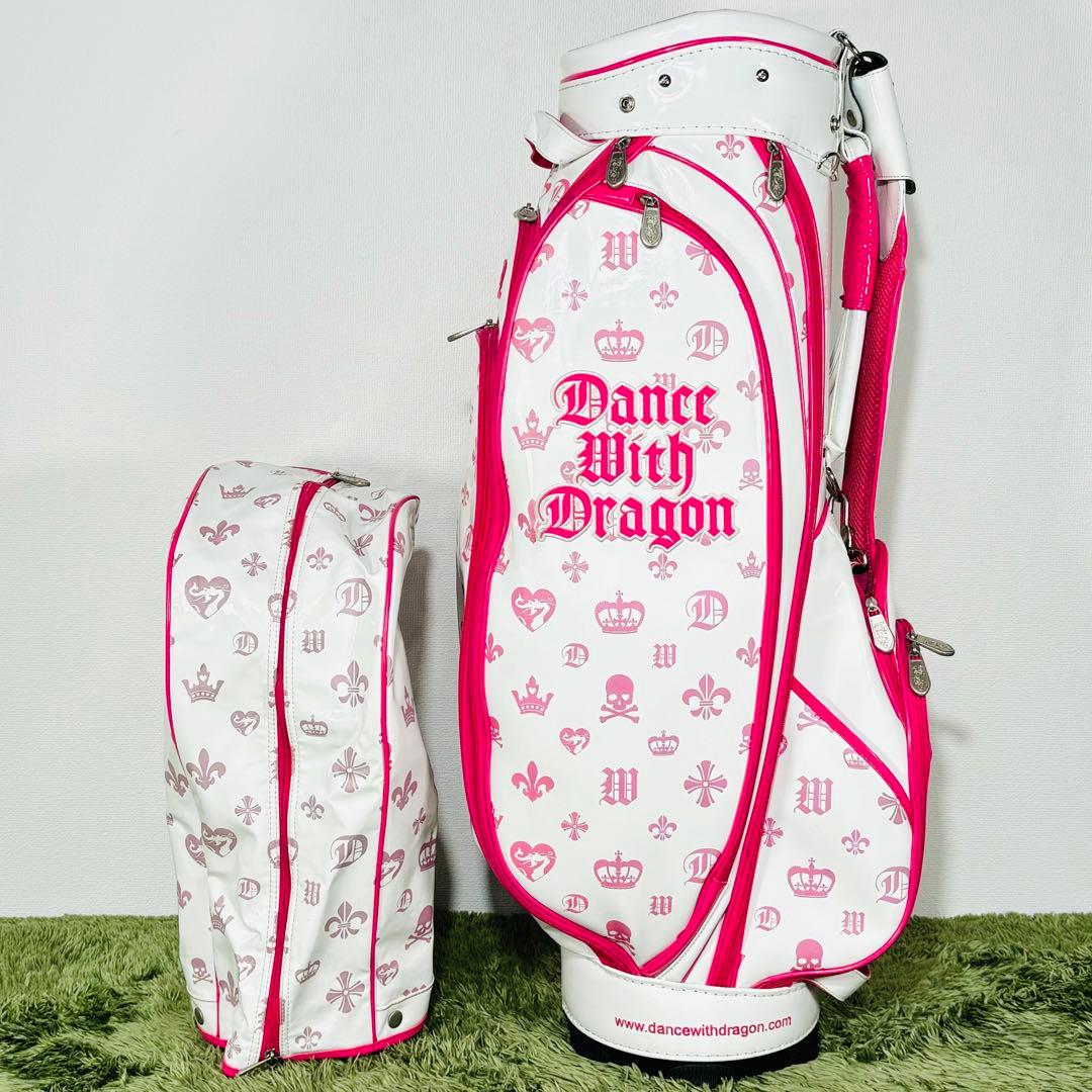 ダンスウィズドラゴン キャディバッグ カート式 5分割 エナメル 大人気モデル