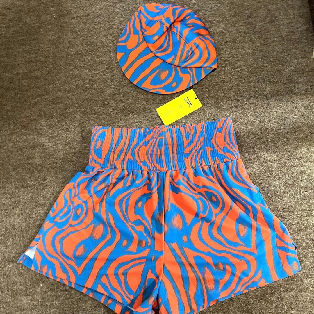 タグ付◆ジュンコシマダ◆オレンジ＆ブルー◆パンツとキャップ2点セット◆ダイエット