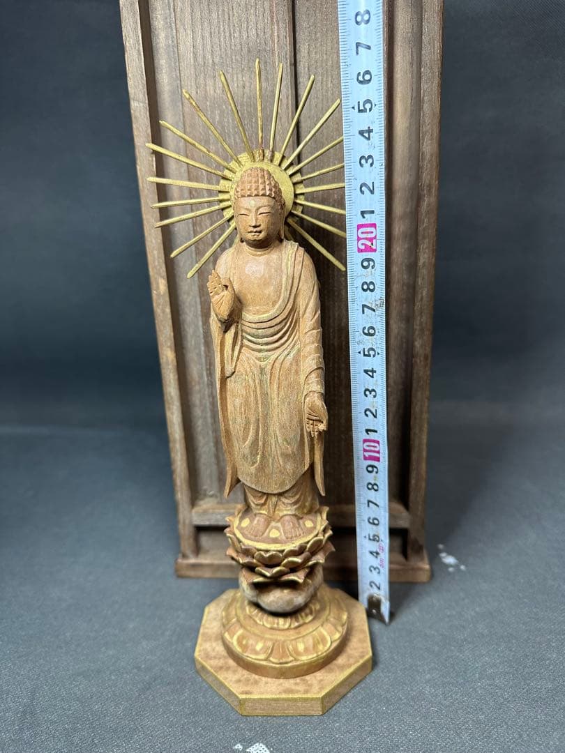 インド　白檀　木彫り　仏教美術　仏像 骨董 木像　木製　仏教　アンティー