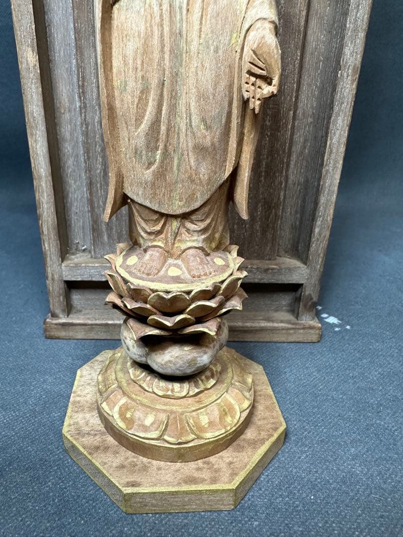 インド　白檀　木彫り　仏教美術　仏像 骨董 木像　木製　仏教　アンティー