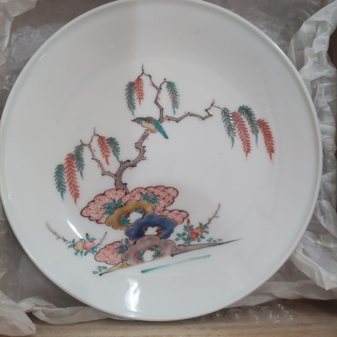 人間国宝 十四代 酒井田柿右衛門 錦柳鳥文 額皿