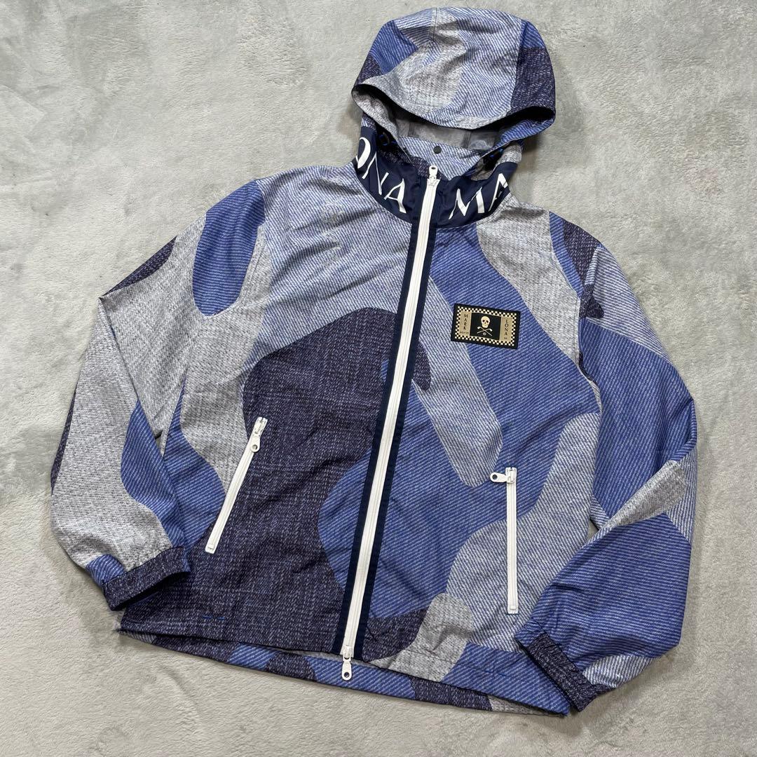 マークアンドロナ　ナイロンジャケット　ゴルフウェア　ブルー系　48