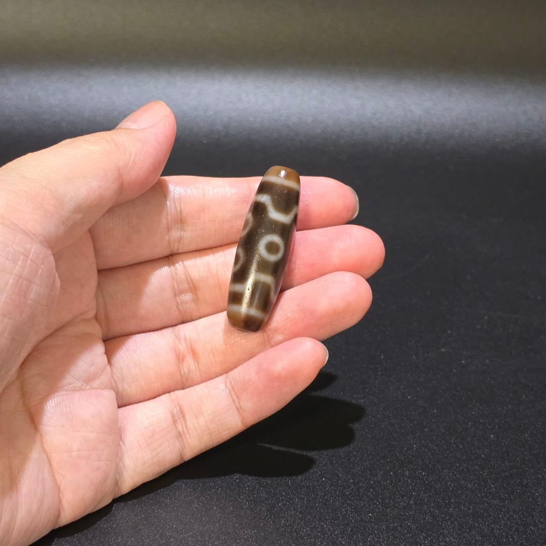 A3 老礦三色天珠　七眼　天珠　美品　天然石　鉱物　風水　開運　御守　チベット