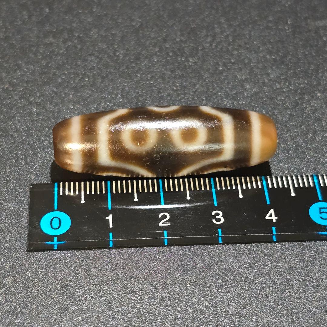 A3 老礦三色天珠　七眼　天珠　美品　天然石　鉱物　風水　開運　御守　チベット