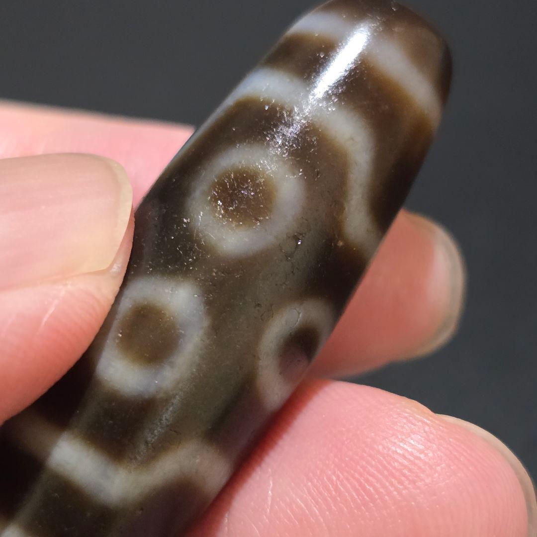 A3 老礦三色天珠　七眼　天珠　美品　天然石　鉱物　風水　開運　御守　チベット