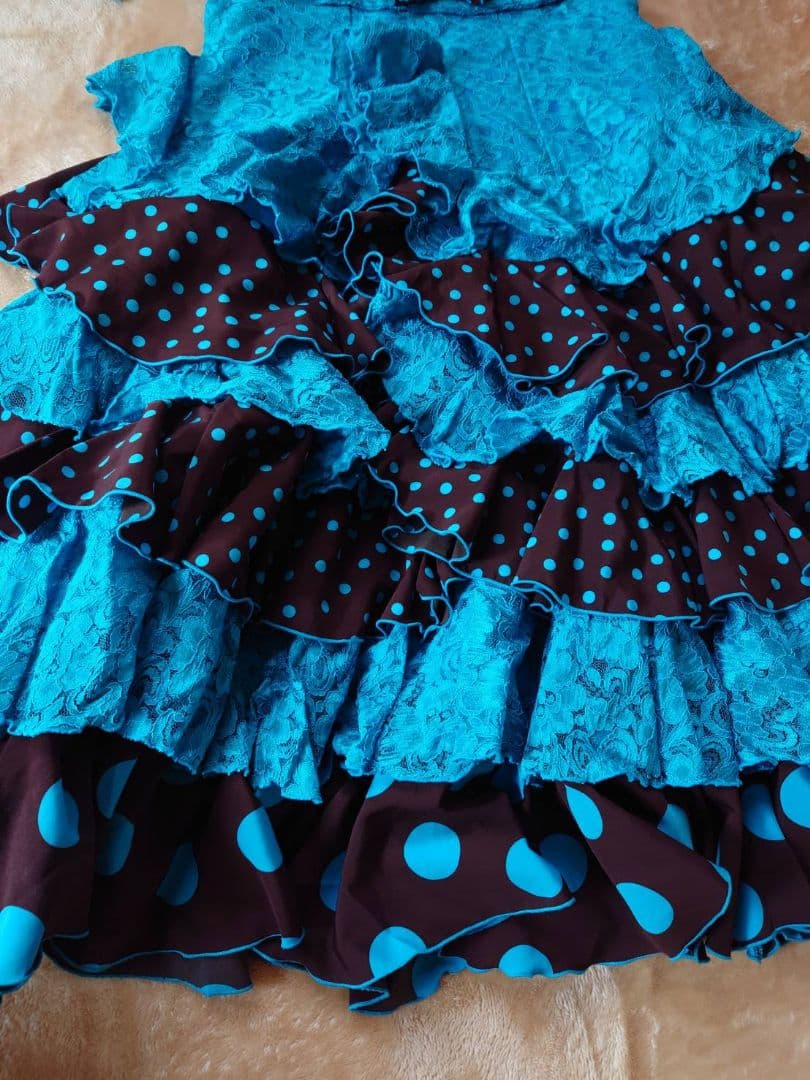 イベリア　フラメンコ衣装　　ツーピース　１点物