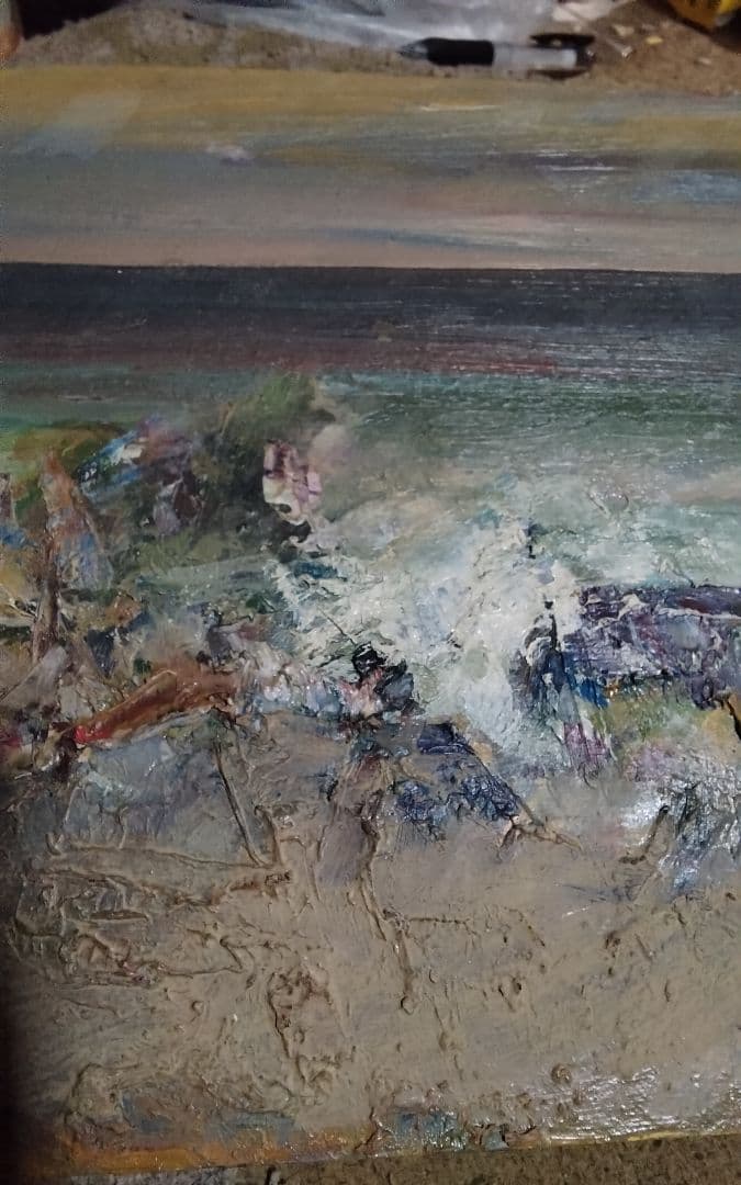 吉田民尚　伊豆の海　真作油彩4F1995年ぐらいに美術年鑑評価一号190万円