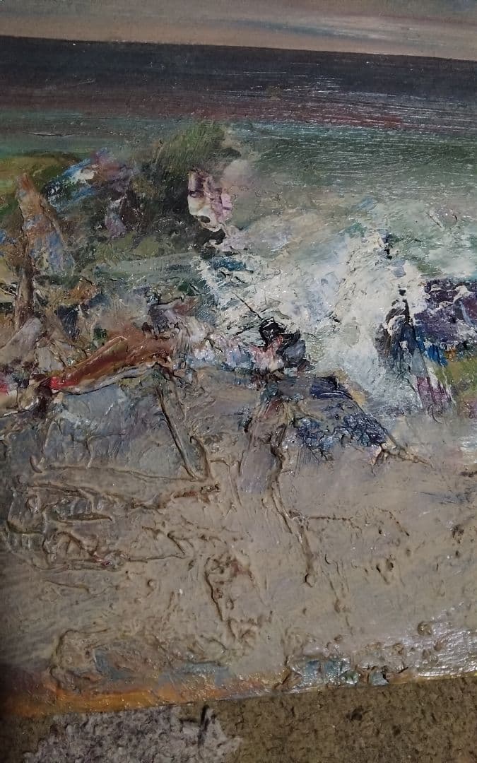 吉田民尚　伊豆の海　真作油彩4F1995年ぐらいに美術年鑑評価一号190万円