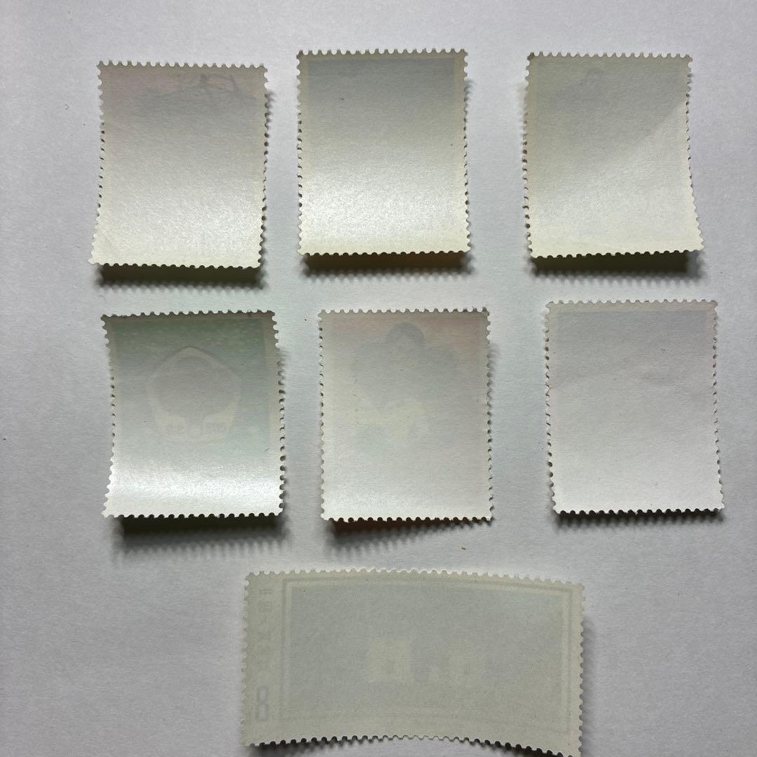 中国切手おまとめ7未使用状態混合ヒンジ跡有難有含
