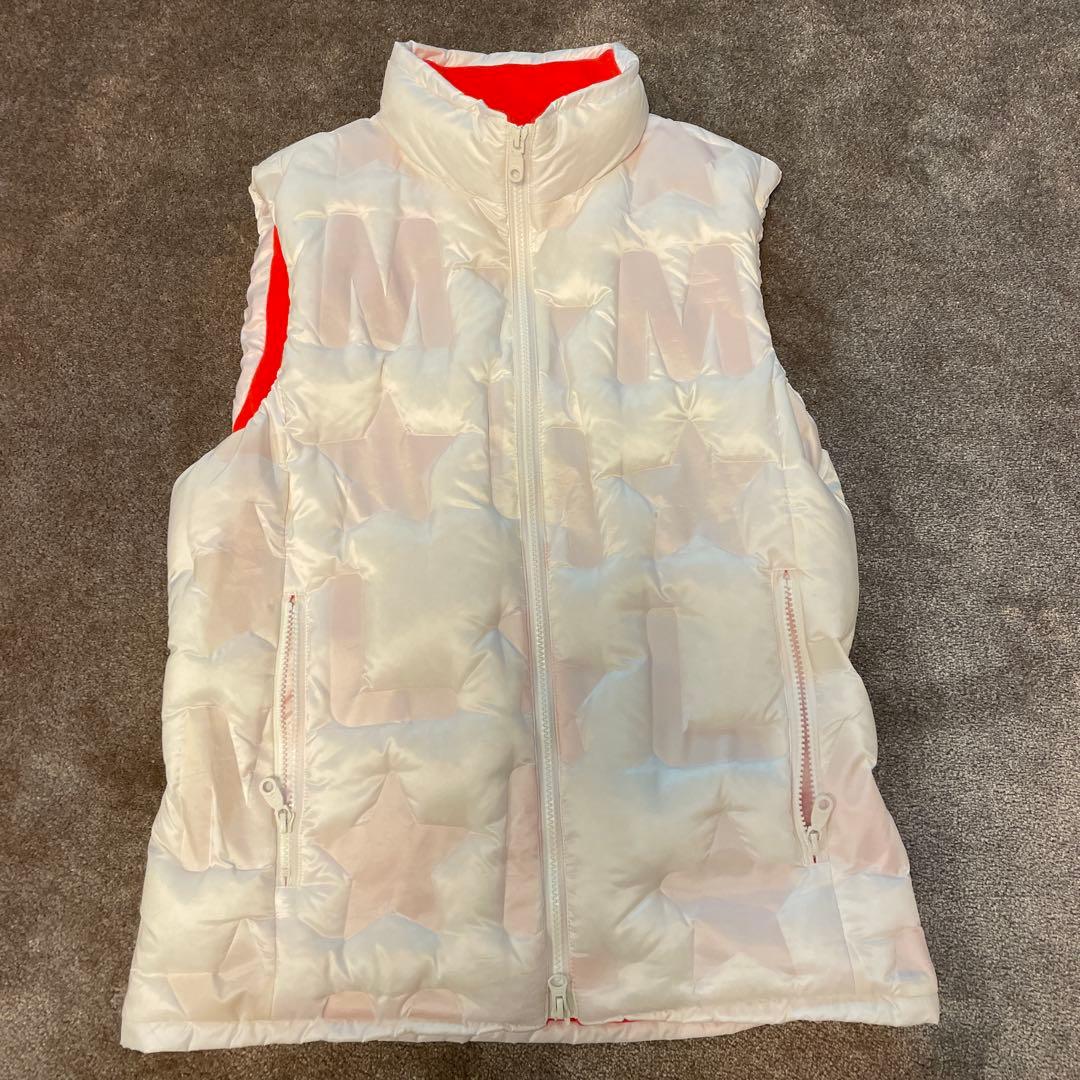 マーク＆ロナ　ダウンベスト ホワイト/オレンジ　サイズ46