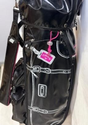 松田幸司/　Callaway 高級エナメルキャディバッグ ブラック・ピンク