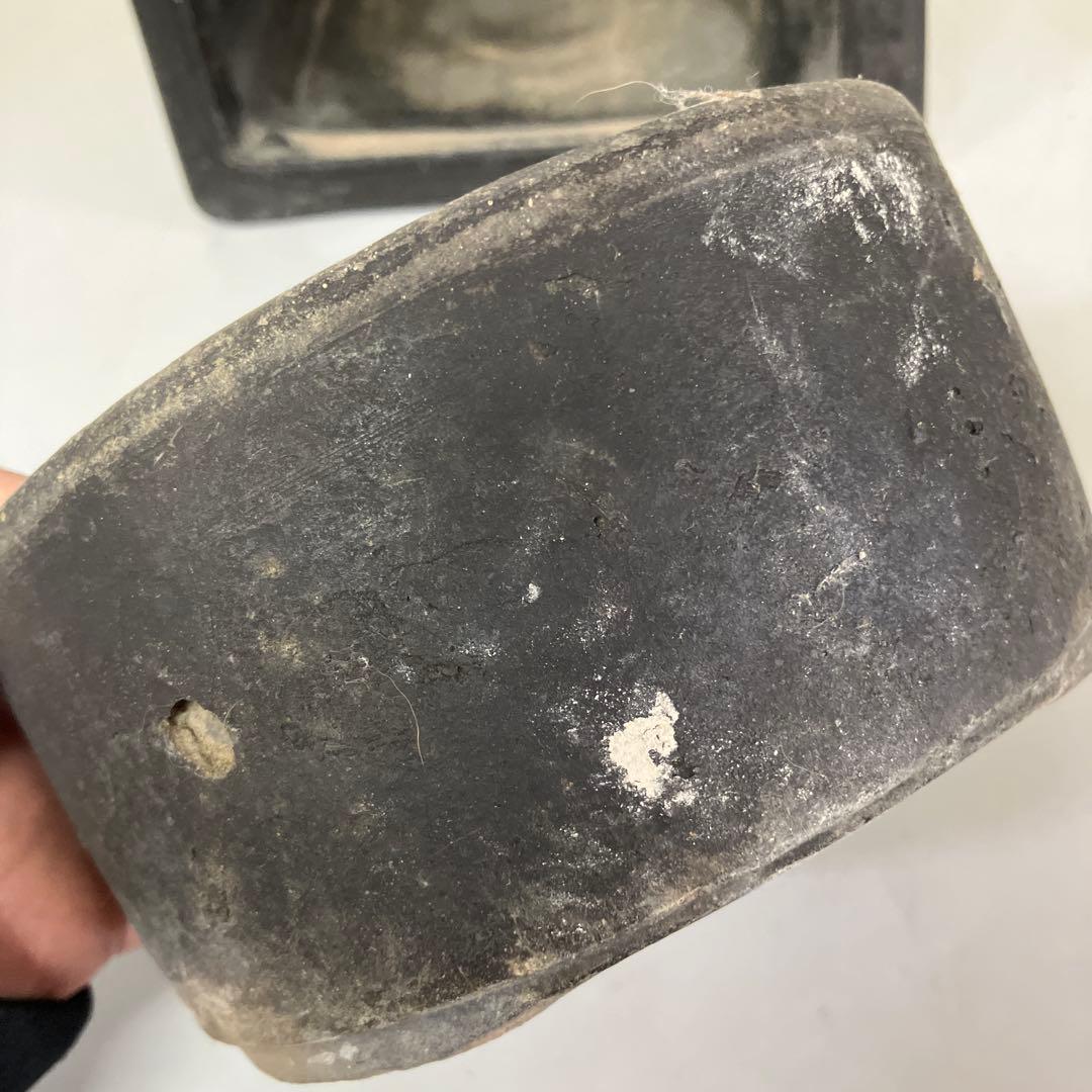 A-壁 昭和レトロ 古民具 古道具 時代物 猫火鉢 陶器製 黒 火鉢 火鉢