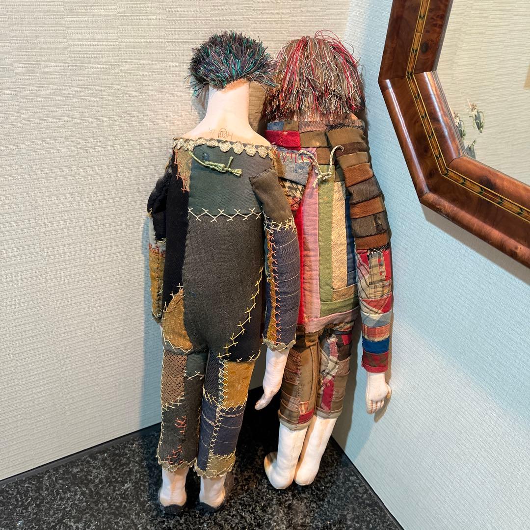 作家物　手作り布製人形 2体セット