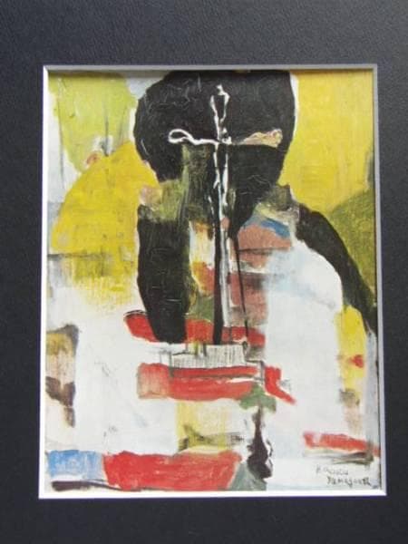 山口　薫、広場の十字架、限定版、額装用画集より、新品高級額、額装付