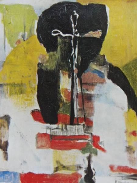 山口　薫、広場の十字架、限定版、額装用画集より、新品高級額、額装付