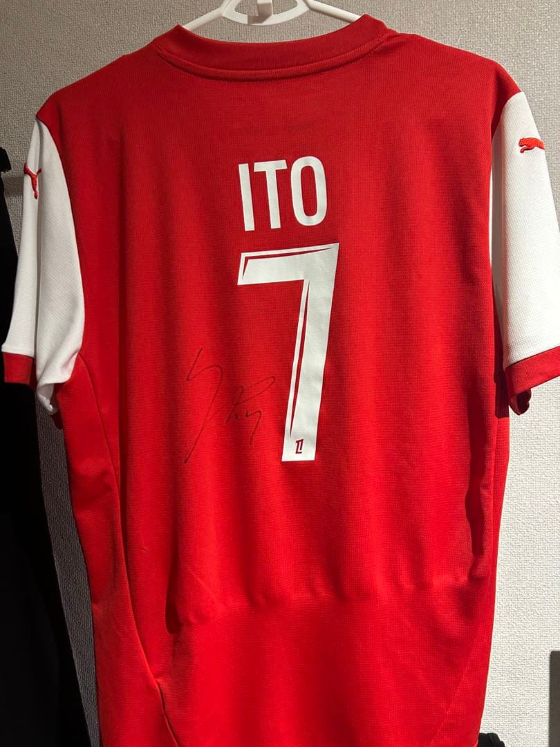 スタッド・ランス オーセンティックユニフォーム 伊東純也選手直筆サイン入り