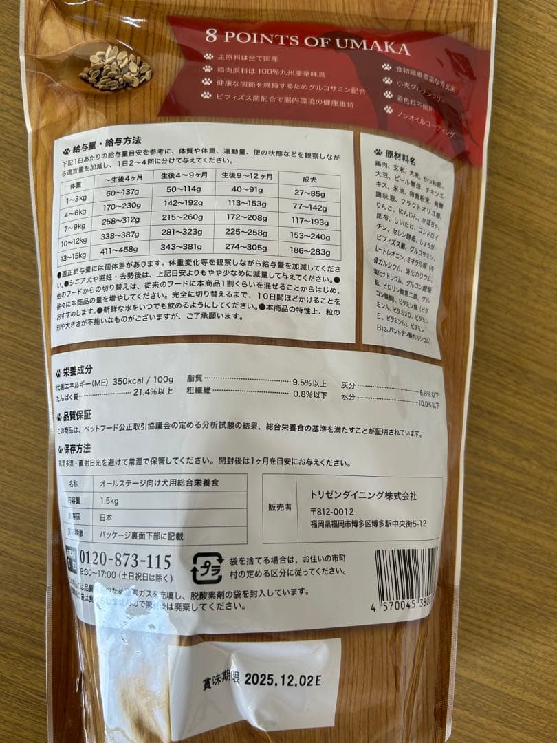 うまか プレミアムドッグフード 国産6袋