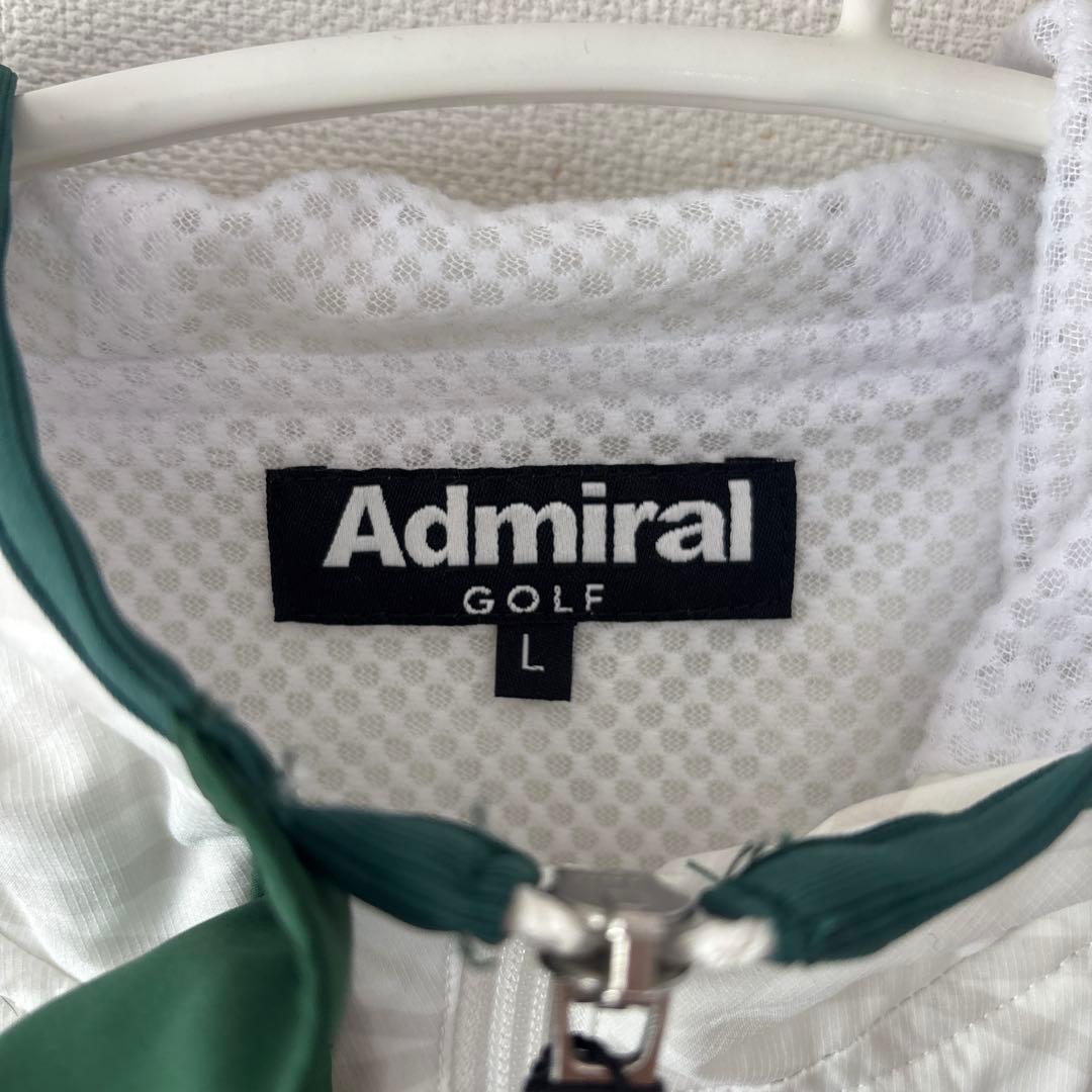 Admiral フード付きジャケット ホワイト/グリーン