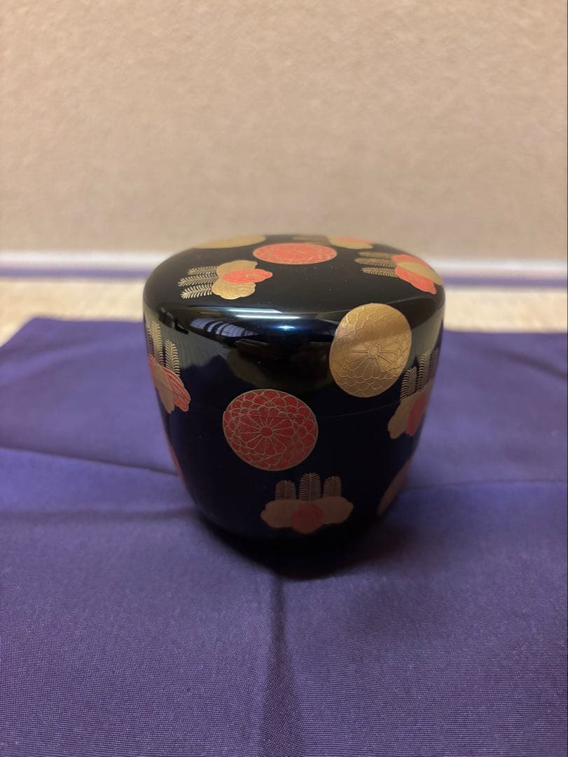 鵬雲斎　箱書　菊桐蒔絵　高台寺蒔絵　中棗　山下清昌堂製　茶道具