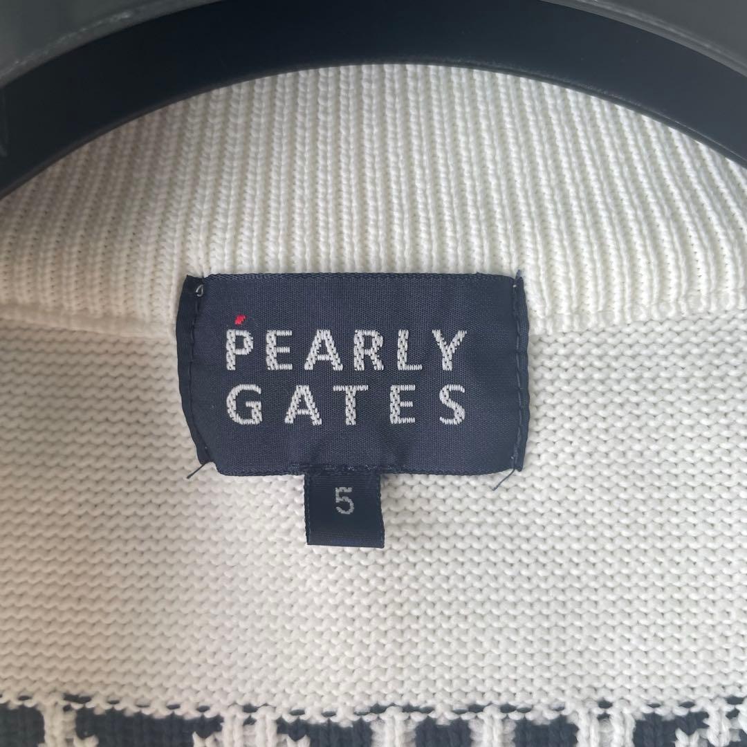 美品　パーリーゲイツ　ジップアップ　ニット　ブルゾン　ワッペン　ロゴ　ゴルフ　5