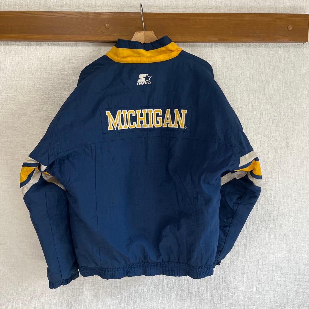 90s STARTER ミシガン大学 中綿 ナイロンジャケット XL アメフト