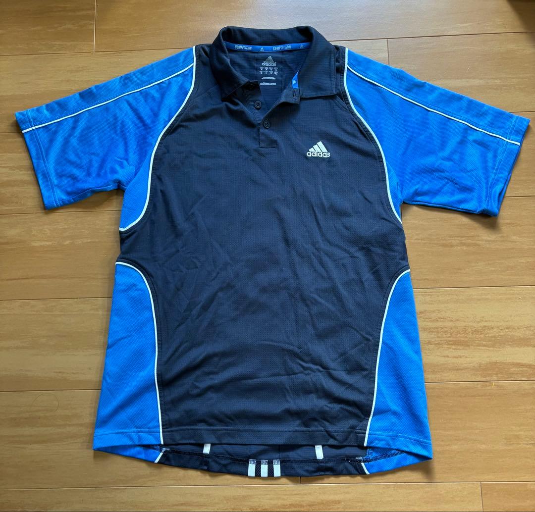 【貴重品】adidas テニスOサイズ ポロシャツ 青/黒サフィン選手着用モデル