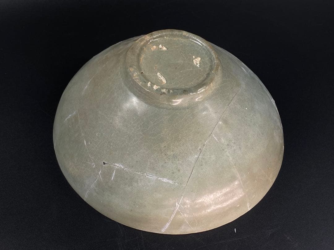 高麗青磁 鉢 大碗 傷有 残器 陶片 見本品参考品 金継ぎ用 時代物 径19cm