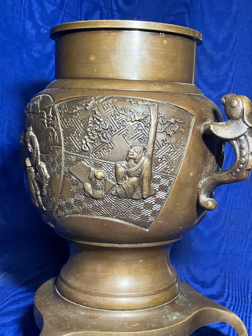 花瓶　花器　真鍮　骨董品　時代物